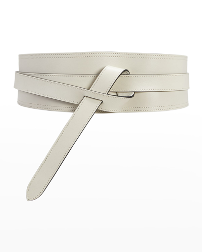 Shop Isabel Marant Moshy Knot Leather Pull-through Belt In Chalk