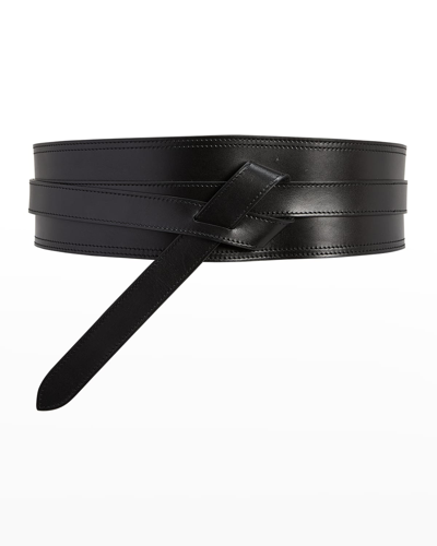 Shop Isabel Marant Moshy Knot Leather Pull-through Belt In Black