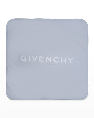 Shop Givenchy Kid's Logo-print Blanket In 771-pale Blue