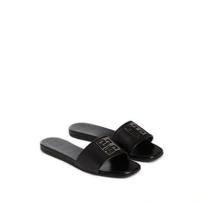 Shop Givenchy 4g Leather Sandals In Black