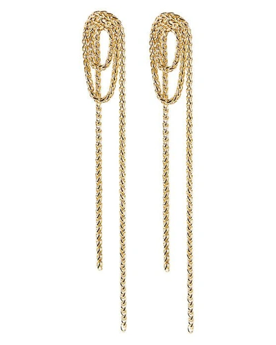 Shop Shashi Vroom Chain Linear Earrings In Gold