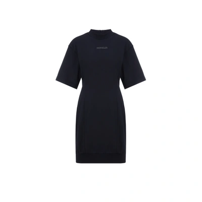 Shop Moncler Logo Dress In Black