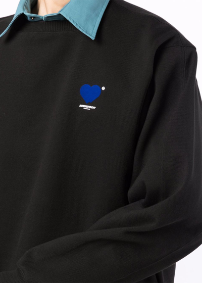 Shop Ader Error Black Twin Heart Logo Sweatshirt