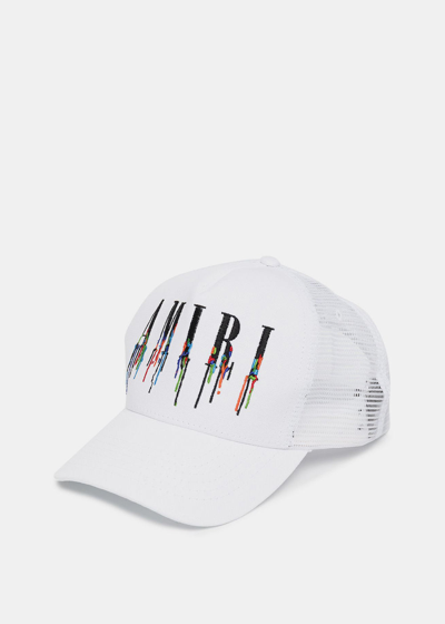 Shop Amiri White Drip Core Logo Trucker Hat