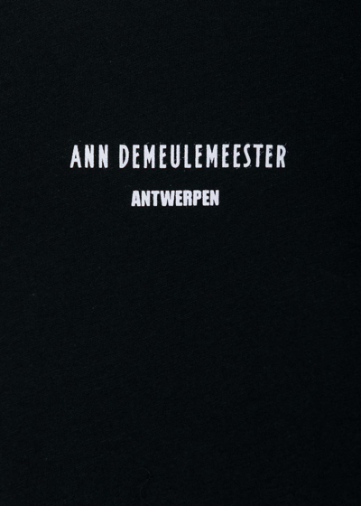 Shop Ann Demeulemeester Black Logo Cotton T-shirt