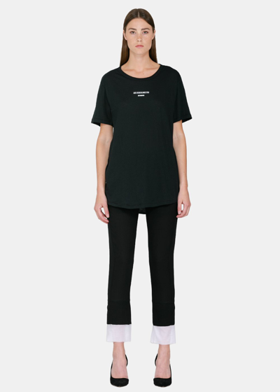 Shop Ann Demeulemeester Black Logo Cotton T-shirt