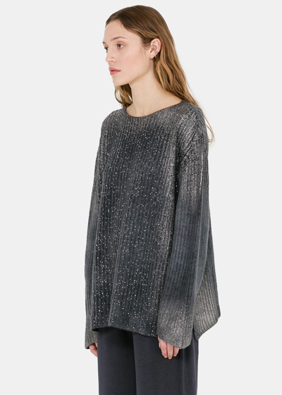 Shop Avant Toi Dark Grey & Silver  Sweater In N/ice