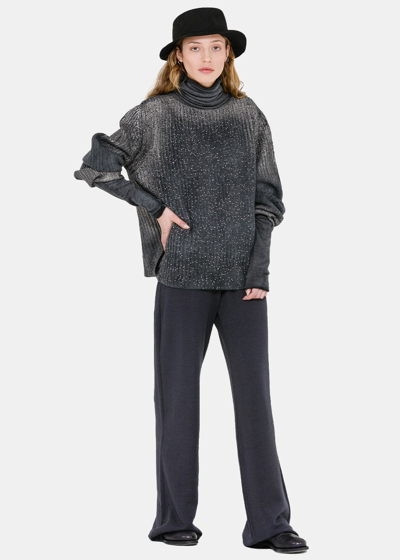 Shop Avant Toi Dark Grey & Silver  Sweater In N/ice