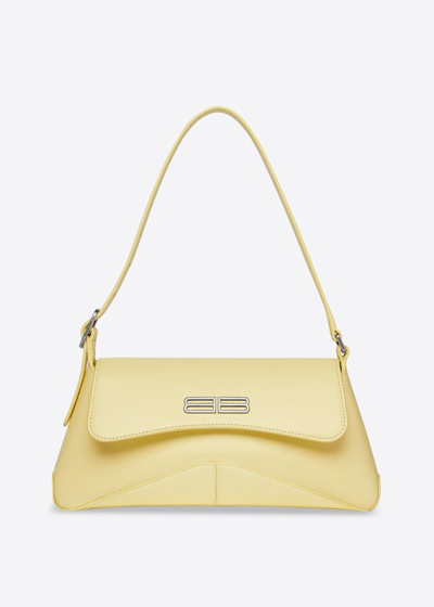 Shop Balenciaga Pale Yellow Xx Small Flap Bag