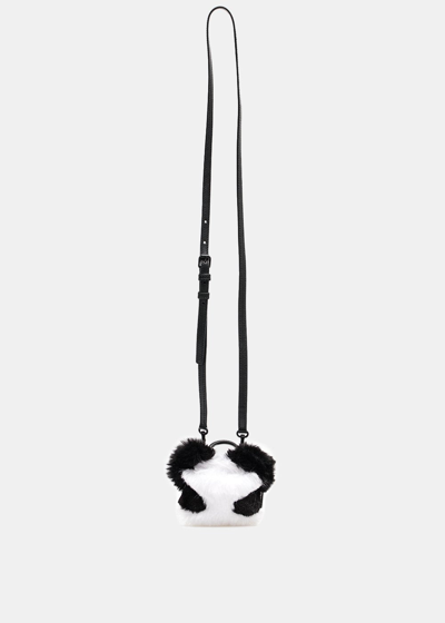 Shop Balenciaga Shearling Airpods Pro Case In Black & White