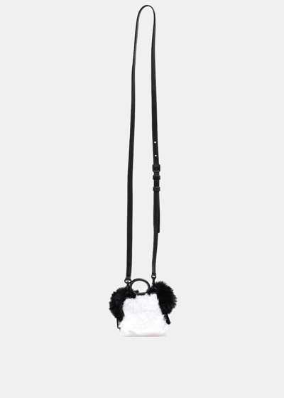 Shop Balenciaga Shearling Airpods Pro Case In Black & White