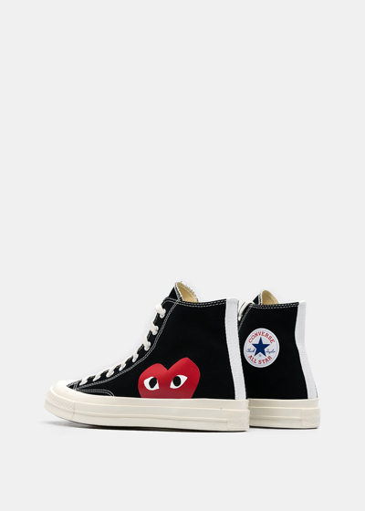 Shop Comme Des Garçons Play Comme Des Garcons Play Black Converse Red Heart Chuck 70 Sneakers