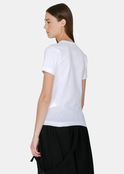Shop Comme Des Garçons Play White & Camouflage Heart T-shirt