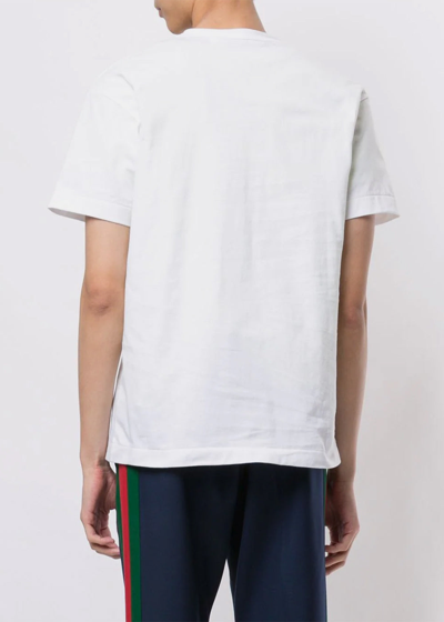 Shop Comme Des Garçons Play White & Green Hearts T-shirt In Pink