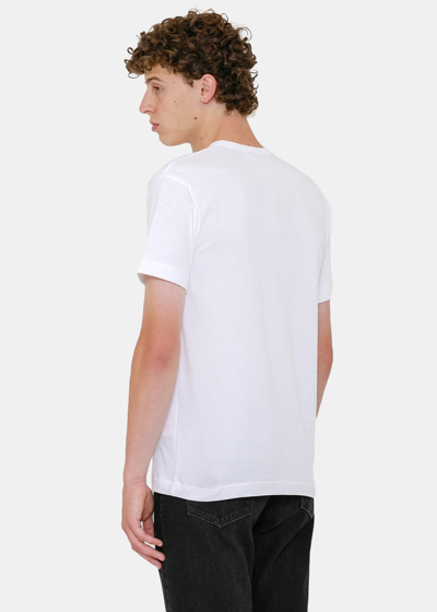 Shop Comme Des Garçons Play White & Red Como Upside Down Hearts T-shirt