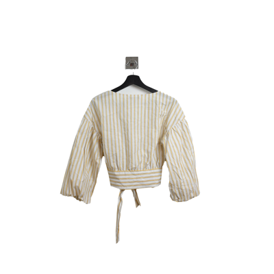 Shop Derek Lam 10 Crosby Stripped Crop Top Shirt Marigold In 5