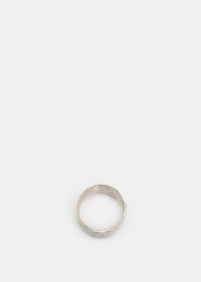 Shop Detaj Satin White Burned Bandage Wide Ring