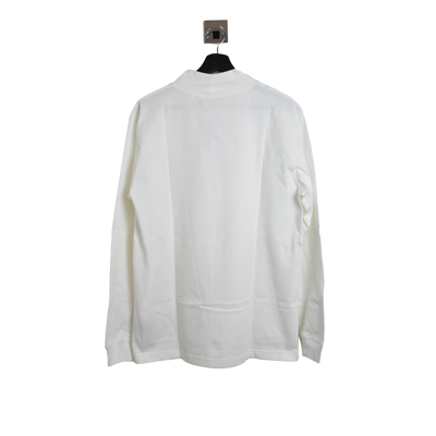 Dior X Jordan Embroidered Logo Turtle Neck Long Sleeve Tee White In Xxl