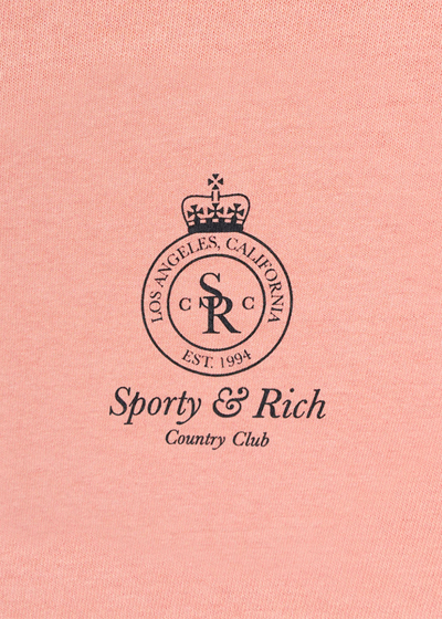 Shop Sporty And Rich Grapefruit Crown Sweatshirt In Grapefruit & Black