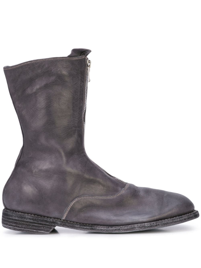 Shop Guidi Men 310 Horse Leather Front Zip Military Boot In Light Grey
