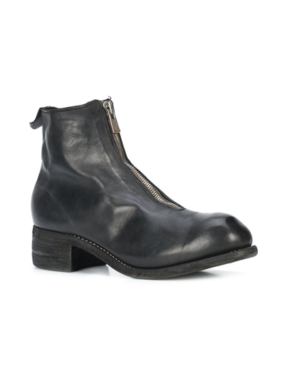 Shop Guidi Men Pl1 Horse Leather Front Zip Boot In Black