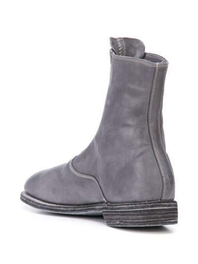 Shop Guidi Women 210 Front Zip Short Military Boot In Light Grey