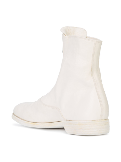 Shop Guidi Women 210 Front Zip Short Military Boot In Co00t White