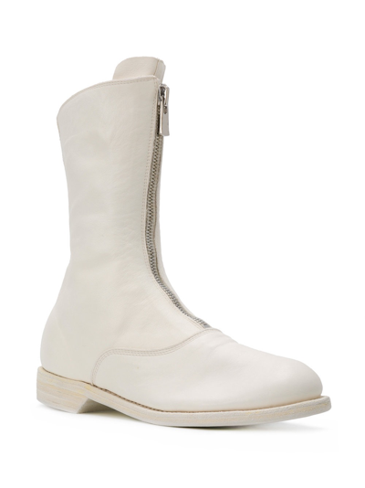 Shop Guidi Women 310 Front Zip Military Boot In Co00t White