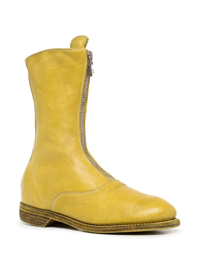 Shop Guidi Women 310 Front Zip Military Boot In Co81t Mustard Yellow