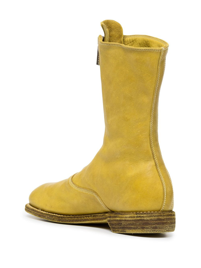 Shop Guidi Women 310 Front Zip Military Boot In Co81t Mustard Yellow