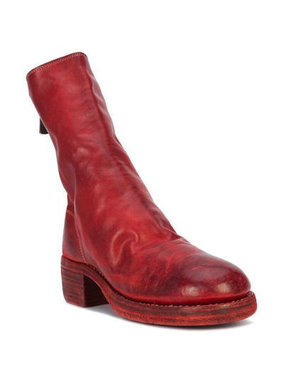 Shop Guidi Women 788z Classic Soft Horse Leather Back Zip Boot In 1006t Red