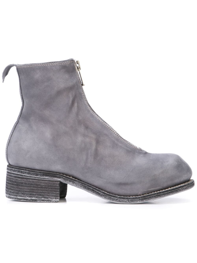 Shop Guidi Women Pl1 Soft Horse Leather Front Zip Boot In Light Grey