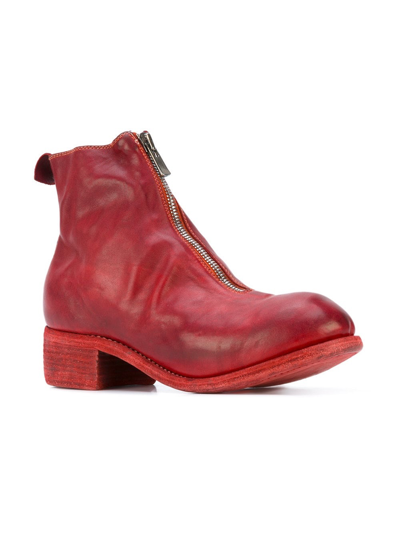 Shop Guidi Women Pl1 Soft Horse Leather Front Zip Boot 1006t In 1006t Red