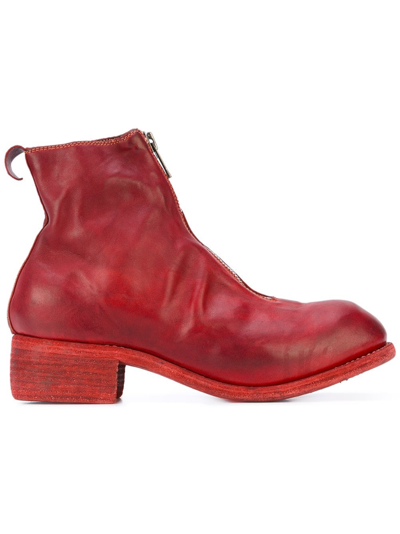 Shop Guidi Women Pl1 Soft Horse Leather Front Zip Boot 1006t In 1006t Red