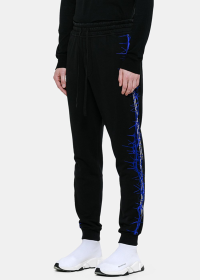 Shop Haider Ackermann Black Embroidered Sweatpants