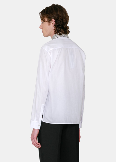 Shop Haider Ackermann White Classic Embroidered Crystal Shirt
