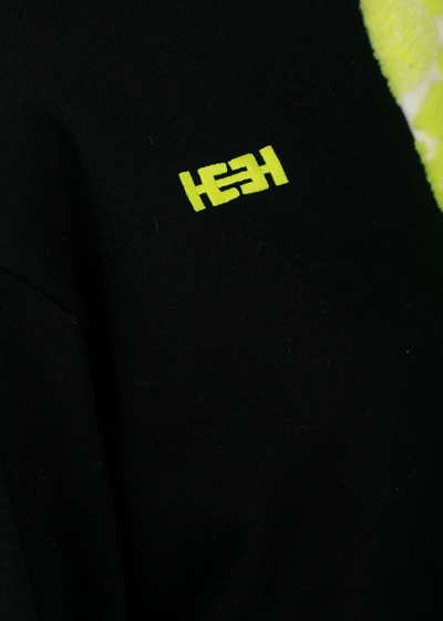 Shop Heurueh Black & Green Fleece Sweatshirt