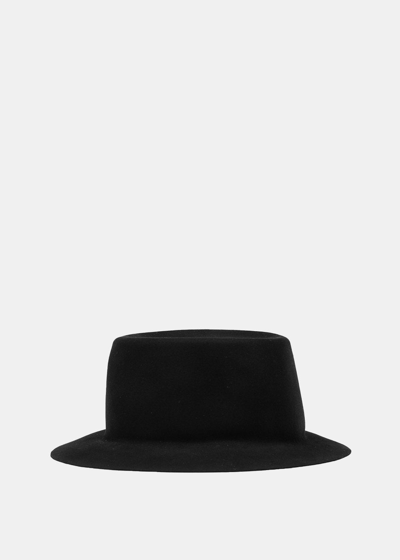 Shop Horisaki Design & Handel Black Beaver Fur Felt Open Crown Hat In M