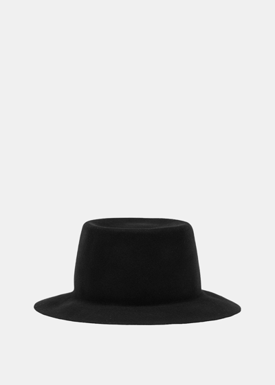 Shop Horisaki Design & Handel Black Beaver Fur Felt Open Crown Hat In M