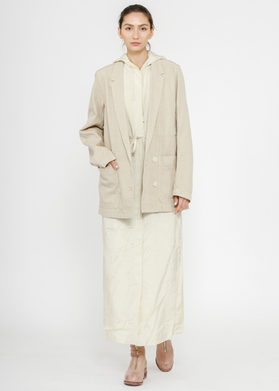 Shop Lemaire Straight Hooded Dress In Almond Milk