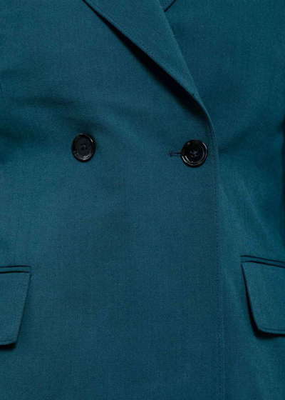 Shop Lemaire Tailored Double-breasted Jacket In Midnight Green