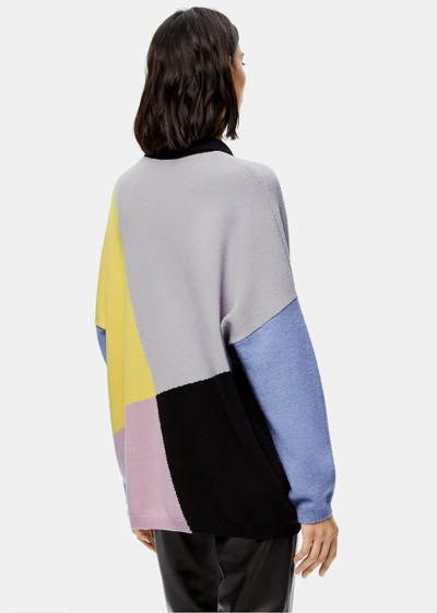 Shop Loewe Grey & Yellow Graphic Polo Sweater
