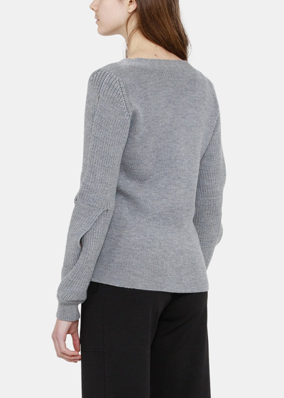 Loewe Braided Sleeve Cardigan In Grey | ModeSens