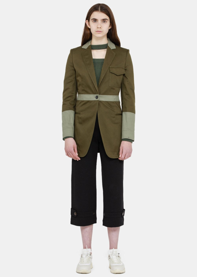 Shop Loewe Khaki Green Military Jacket