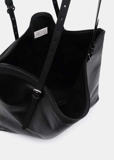 Shop Maison Margiela Balck Contrast-strap Tote Bag In Black & Yellow