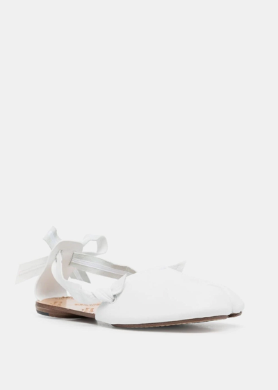 Shop Maison Margiela White Tabi Ballerina Sandals