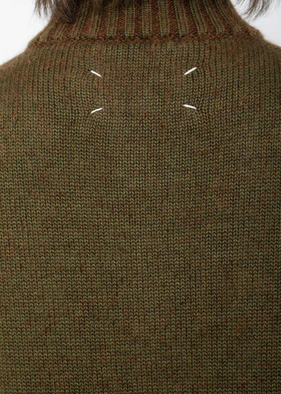 Shop Maison Margiela Wool Quarter Zip Sweater In Military