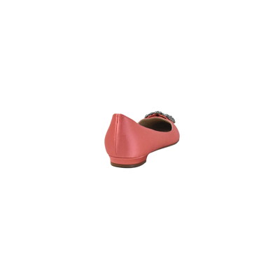 Manolo Blahnik Satin Hangisiflat Coral Pink In Us 16