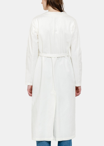 Shop Mm6 Maison Margiela Off-white Text Print Coat In Off White