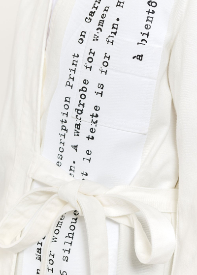 Shop Mm6 Maison Margiela Off-white Text Print Coat In Off White